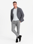 Men's quilted jacket with jacket cut - graphite V2 OM-JALP-0188
