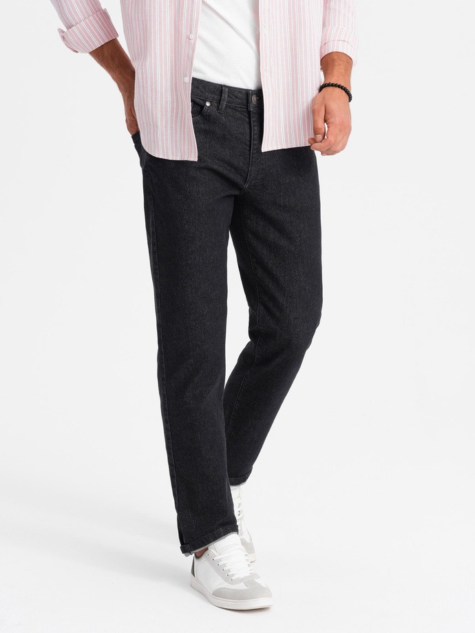Pánské klasické džínové kalhoty REGULAR FIT - černé V2 OM-PADP-0152