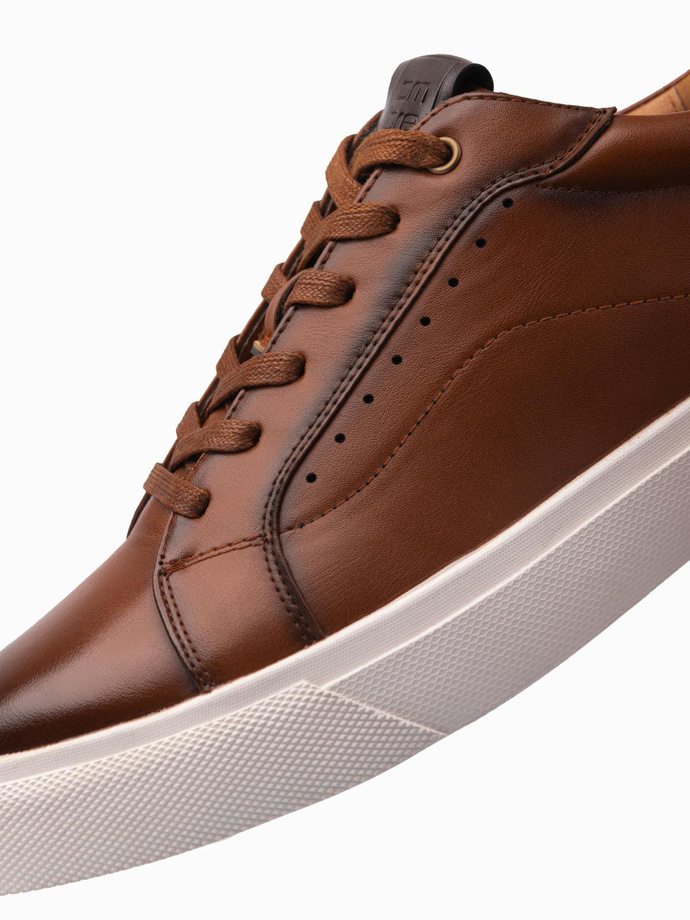 Pantofi sport din piele ecologică pentru bărbați - maro V1 OM-FOCS-0179