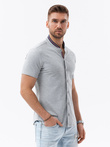 Men's short sleeve knit shirt - grey V5 K543