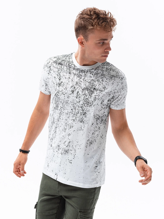 Men's printed t-shirt - white S1679