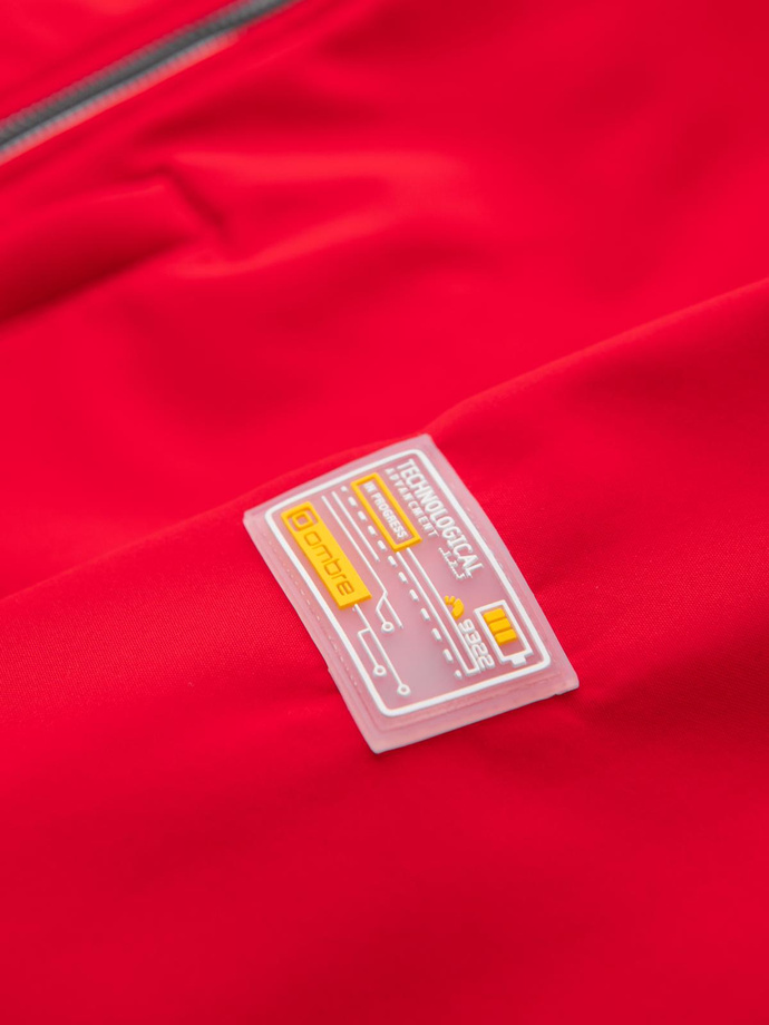 Jachetă bărbătească cu centru din fleece SOFTSHELL-red V6 OM-JANP-0137