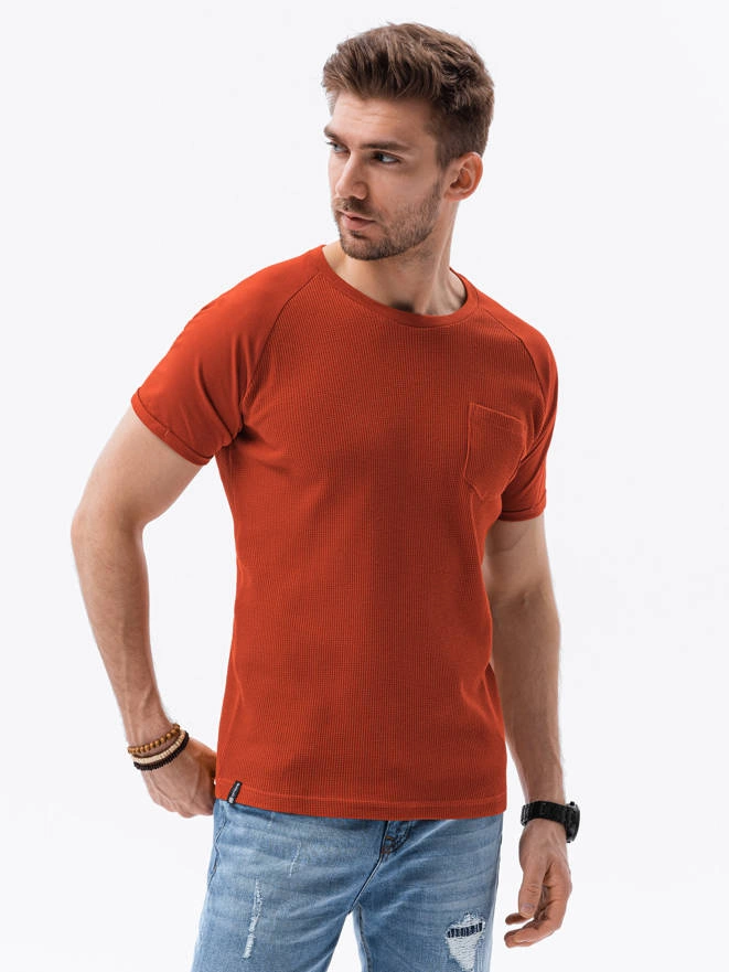 Tricou simplu barbati - caramiziu S1182
