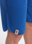 Men's sweat shorts with rounded leg - blue V1 OM-SRSK-0105