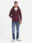 Unzipped cotton men's BASIC sweatshirt - maroon V3 OM-SSBZ-0160