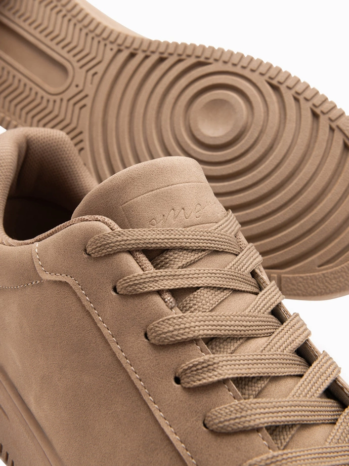 Unisex casual men's eco nubuck shoes - light brown V1 OM-FOCS-0151