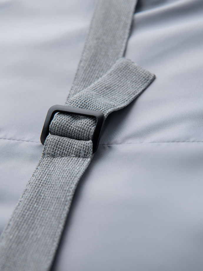 Pánská strukturovaná vesta na míru s kapsami - šedá melanž V2 OM-BLZV-0146