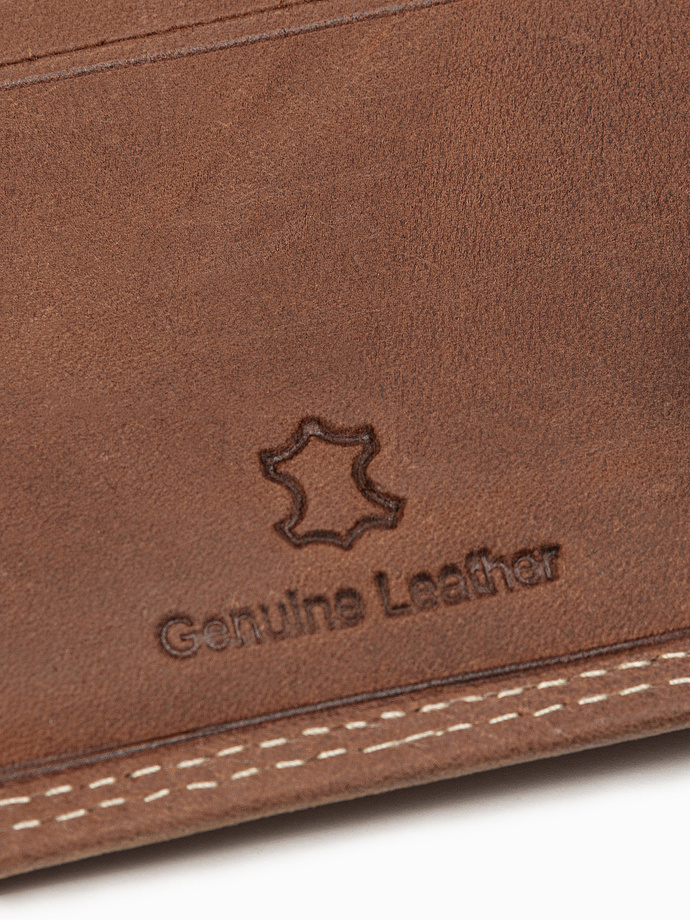 Men's leather wallet - light brown A417