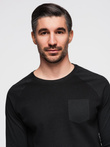 Men's longsleeve with "waffle" texture - black V4 OM-LSCL-0109
