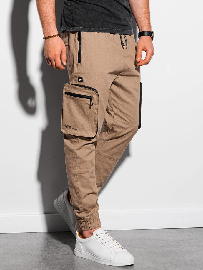 Pánské jogger kalhoty - hnědá P960