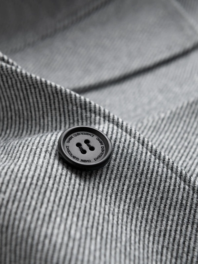 Pánský vzorovaný jednořadový kabát s kapsami - šedý V3 OM-COWC-0108