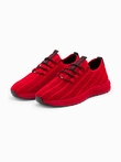 Men's mesh slip-on sneakers shoes - red V2 OM-FOKS-0117