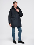 Jachetă parka Classic Long pentru bărbați - negru V6 OM-JAPJ-0313