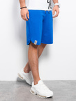 Men's sweat shorts trimmed with piping - blue V4 W360