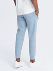 Pantaloni de trening pentru bărbați jogger pe elastic cu cusături - albastru deschis V2 OM-PASK-0142