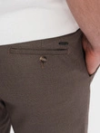 Men's classic chino SLIM FIT pants - dark beige V2 OM-PACP-0182