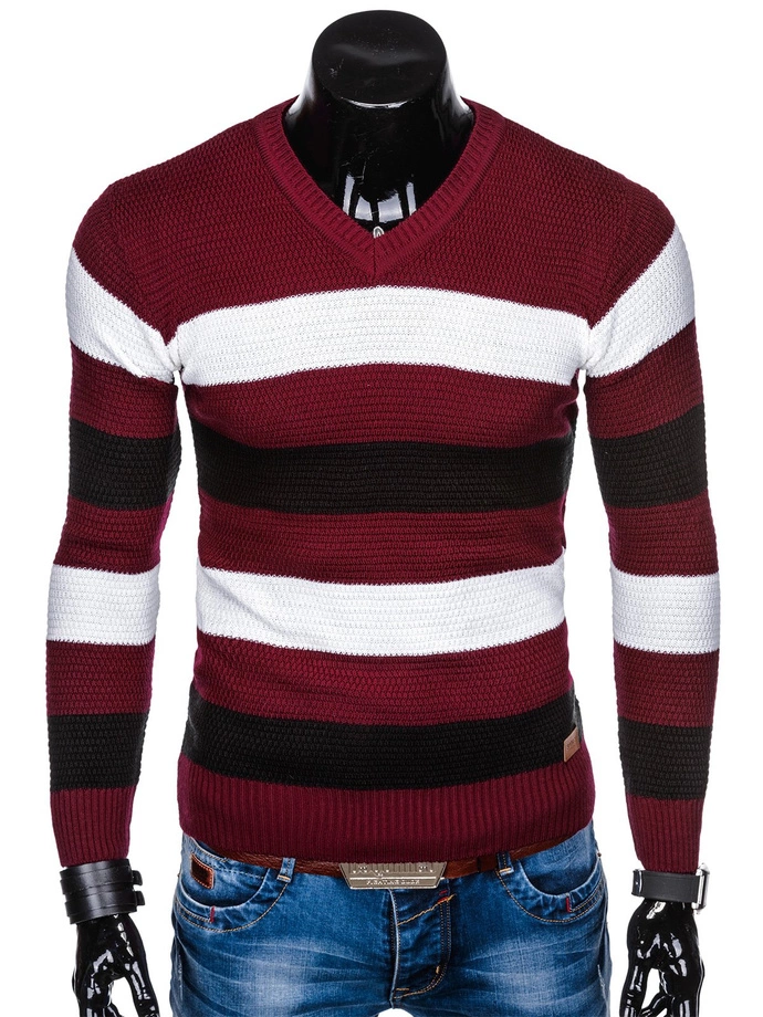 Men's sweater - dark red E144