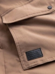 Men's long parka sherpa jacket - beige V1 OM-JALJ-0181
