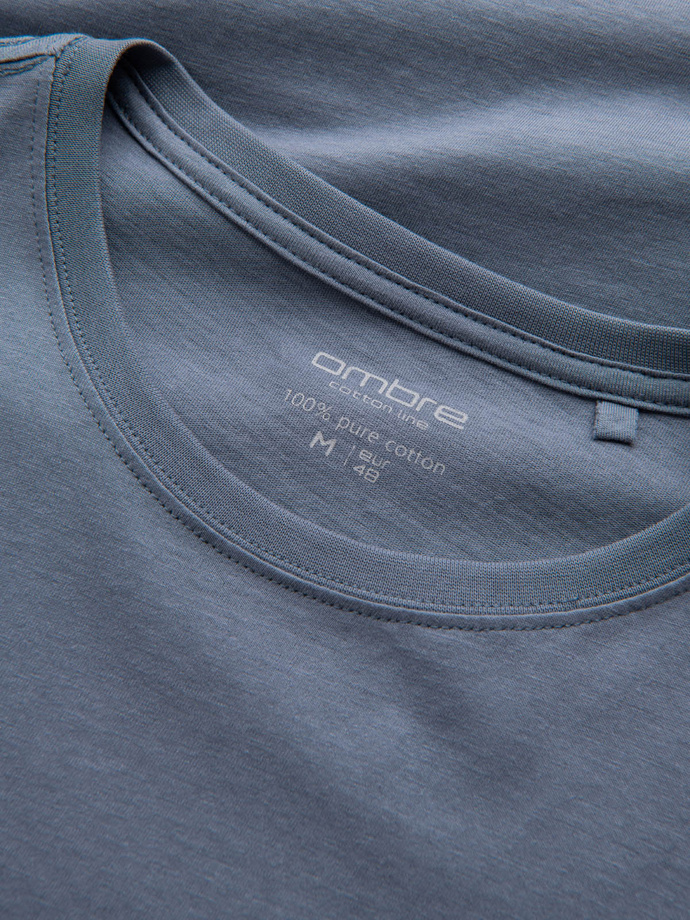 BASIC men's classic cotton T-shirt - blue denim V7 OM-TSBS-0146