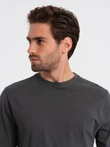 Men's BASIC longsleeve with round neckline - graphite V6 OM-LSBL-0106