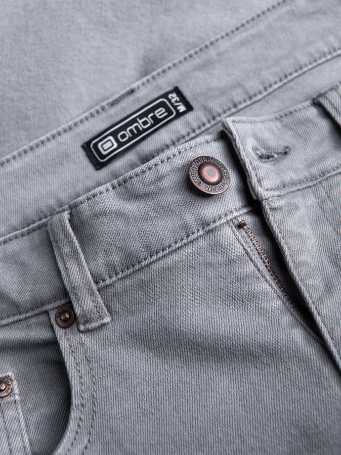 Pantaloni bărbați din denim fără frecare SLIM FIT - gri V1 OM-PADP-0148