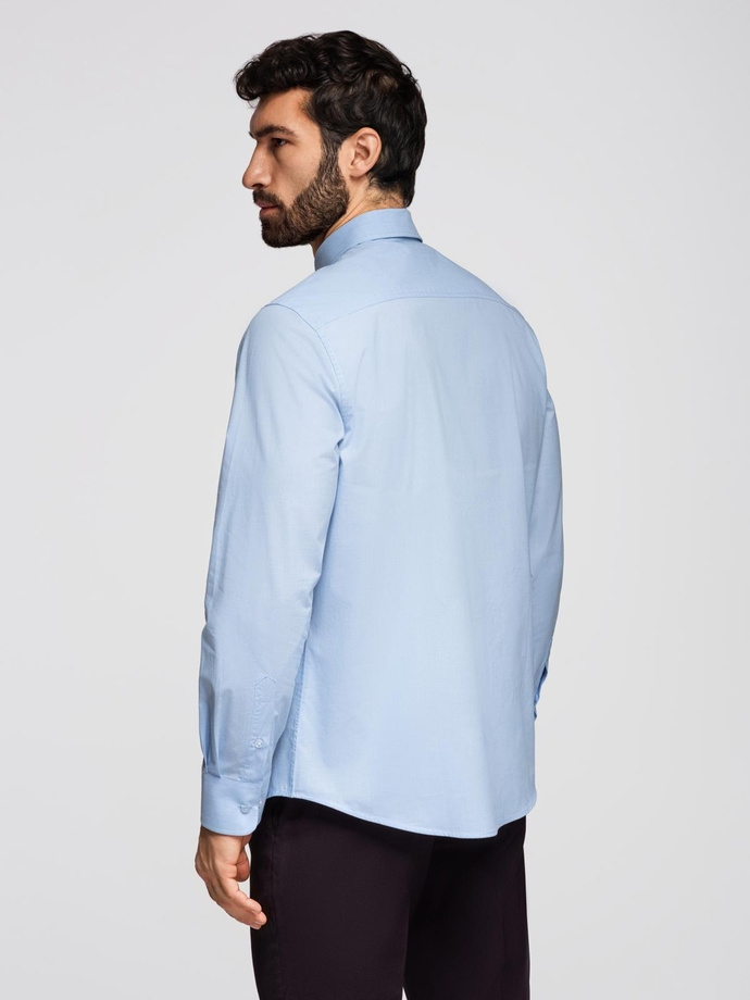 Classic men's cotton REGULAR shirt - blue V1 K699