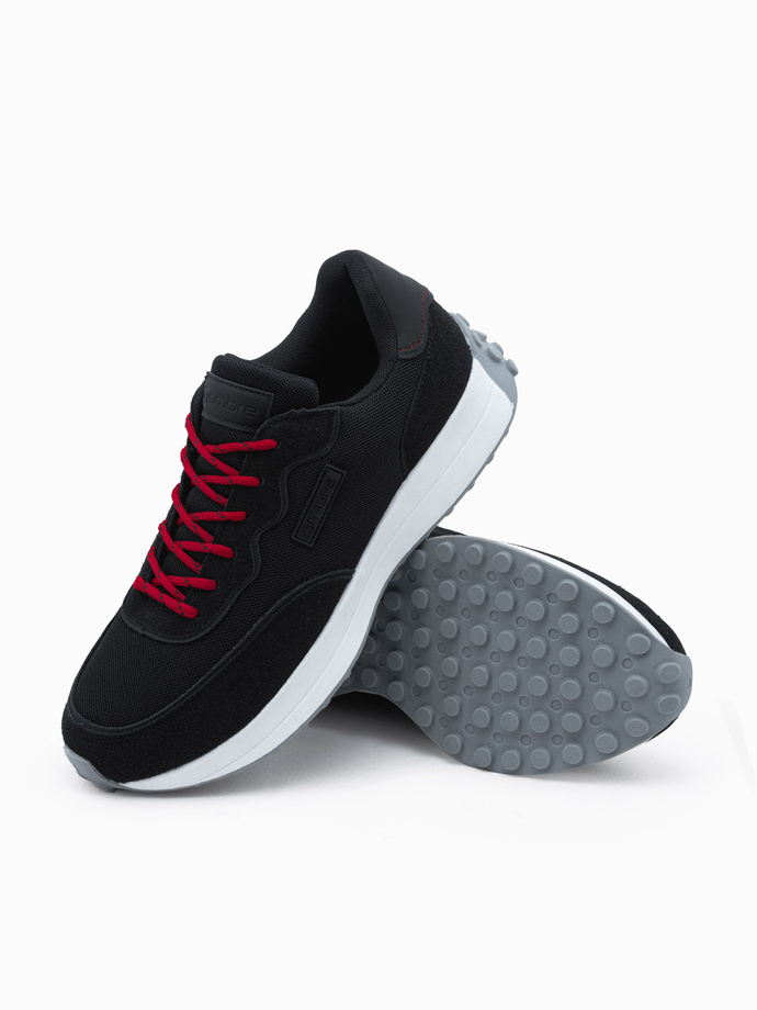 Pantofi de sport din material combinat pentru bărbați - negru V3 OM-FOSL-0110