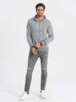 Men's hooded sweatshirt - grey melange V B979