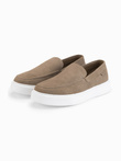 Men's slip on half shoes on thick sole - dark beige V1 OM-FOCS-0152