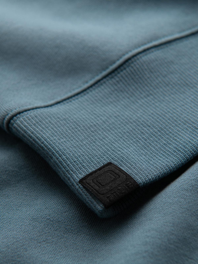 Men's sweatshirt with contrasting stripes and raglan sleeves - bleached turquoise V4 OM-SSNZ-0200