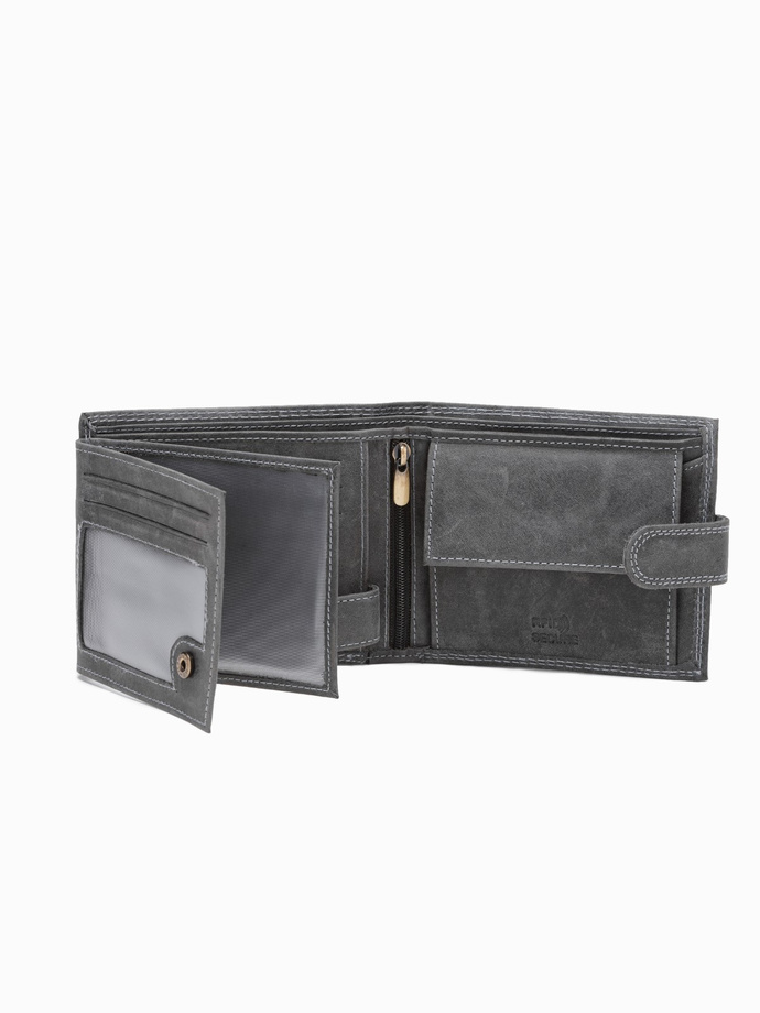 Men's leather wallet - black A087