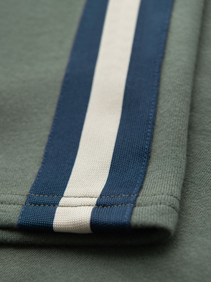 Pantaloni scurți casual pentru bărbați SLIM FIT jacquard knit - albastru marin V1 OM-SRCS-0168