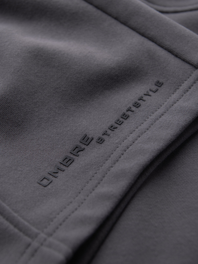 Pantaloni scurți casual pentru bărbați SLIM FIT jacquard knit - albastru marin V1 OM-SRCS-0168