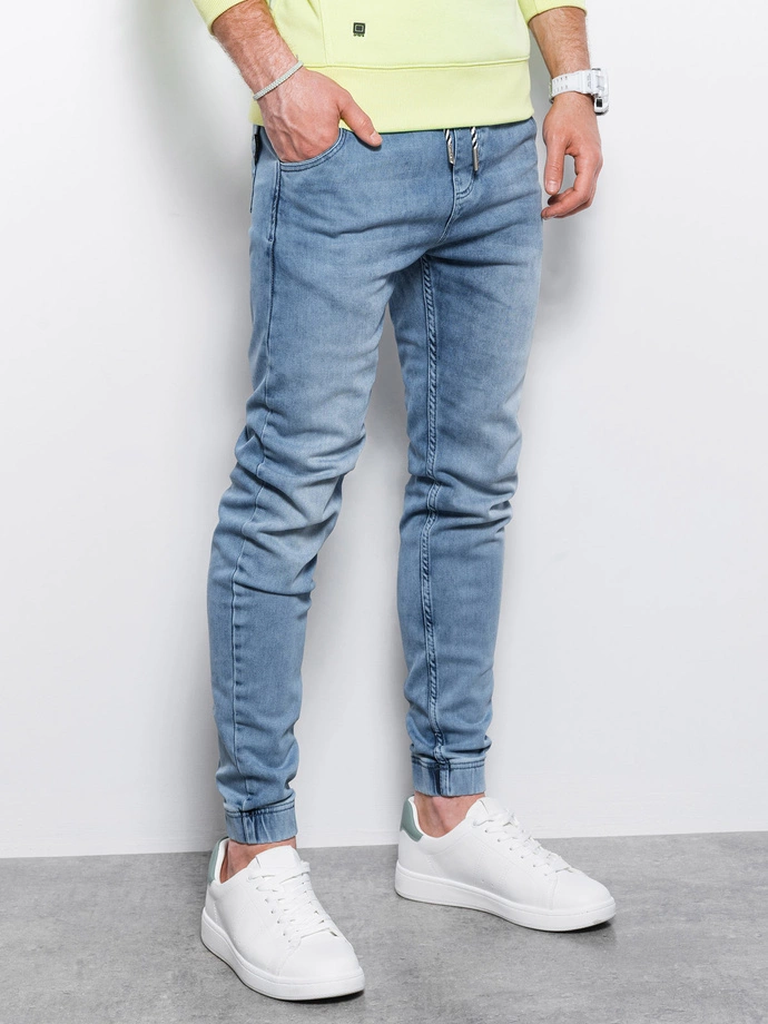 Pantaloni de jogger din denim pentru bărbați - albastru deschis P907