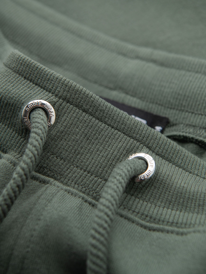 Pantaloni scurți casual pentru bărbați SLIM FIT jacquard knit - albastru marin V1 OM-SRCS-0168