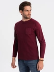 Men's longsleeve with "waffle" texture - maroon V6 OM-LSCL-0109