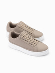 Men's eco leather sneaker shoes with thick sole - ash V1 OM-FOSL-0166
