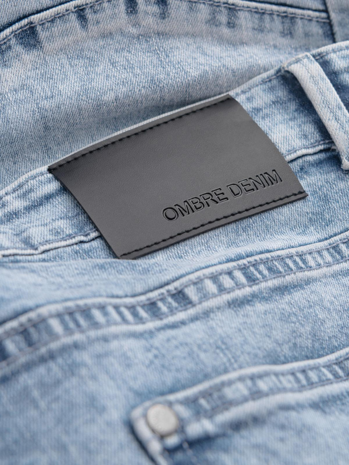 Pantaloni bărbătești TAPER FIT din denim cu cusături și picioare răsucite - albastru V1 OM-PADP-0161