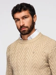Pulover tricotat pentru bărbați cu puncte structurate - albastru marin V1 OM-SWSW-0118