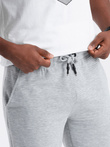 Men's short ottoman knit sweat shorts - gray V2 OM-SRSK-0150