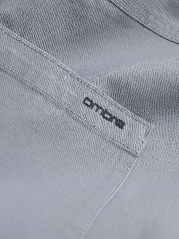 Pantaloni bărbătești JOGGER cu buzunare cargo cu fermoar și fermoar - gri deschis V8 OM-PAJO-0135