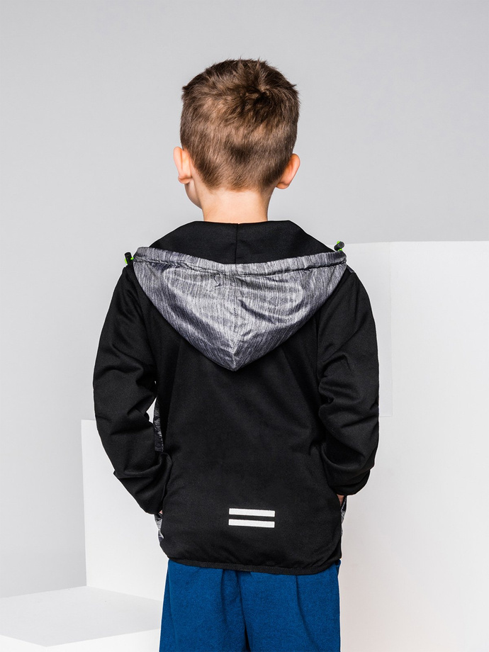 Boy's hoodie with zipper - dark grey KB008