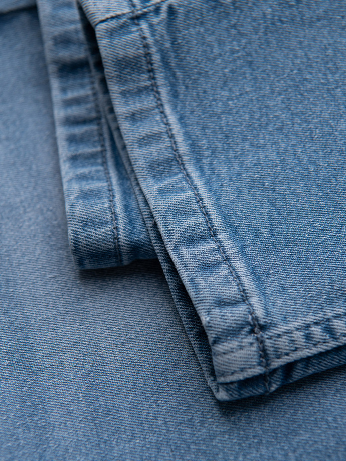 Pantaloni din denim pentru bărbați CARROT cu frecare - albastru deschis V1 OM-PADP-0253