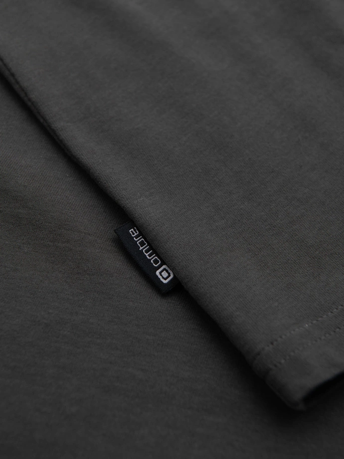 Men's casual t-shirt with pocket patch - graphite V11 OM-TSCT-0109