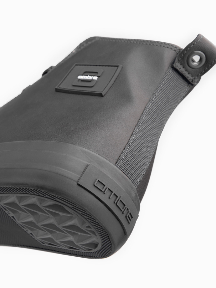 Adidași bărbătești cu vârf decorativ - gri V2 OM-FOTH-0157