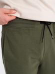 Men's ottoman fabric sweatpants - dark olive green V3 OM-PASK-0129