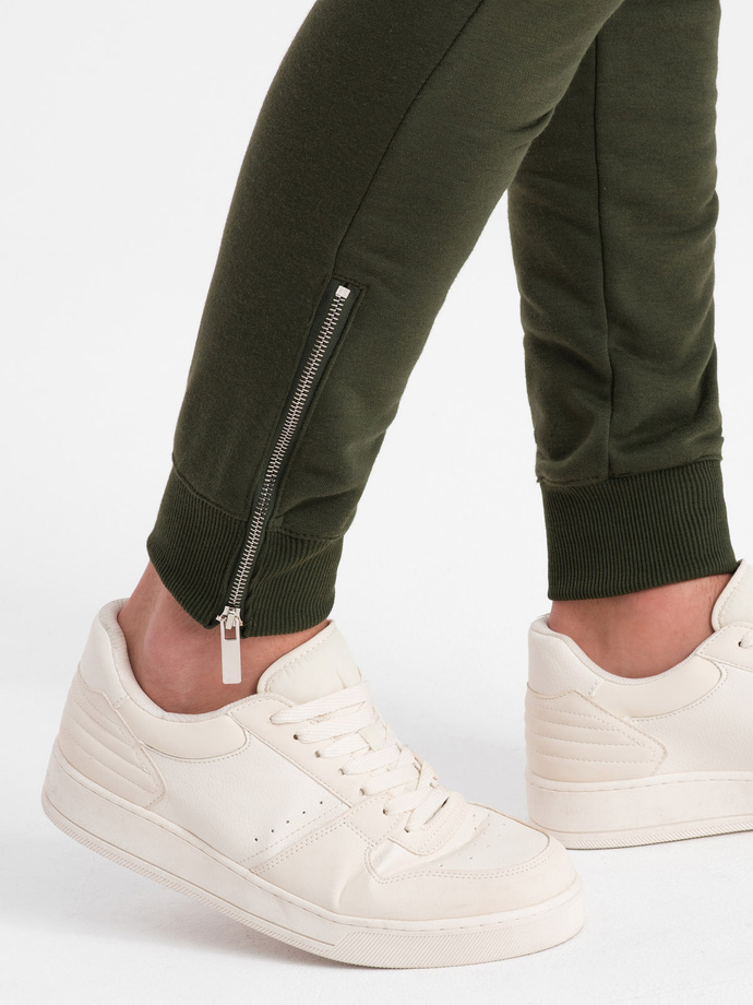 Pantaloni de trening jogger pentru bărbați - olive V1 OM-PASK-22FW-004