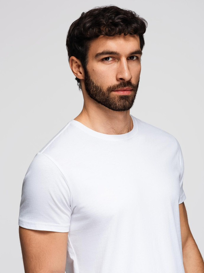 Tricou clasic BASIC din bumbac pentru bărbați - violet V13 OM-TSBS-0146