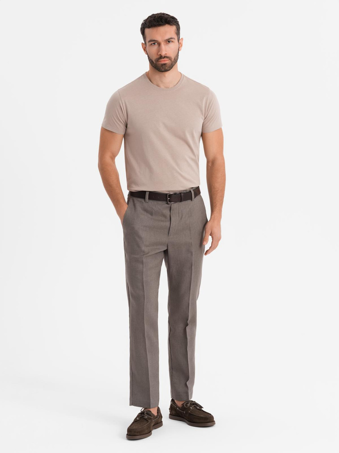 Tricou clasic BASIC din bumbac pentru bărbați - violet V13 OM-TSBS-0146