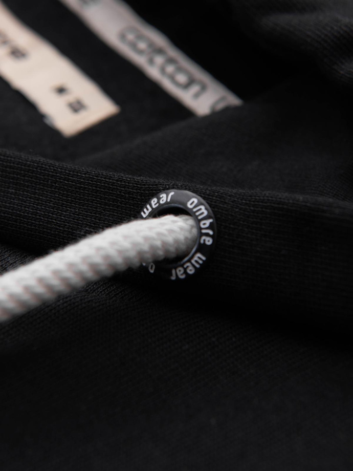 Pánská mikina BASIC na zip s kapucí - černá V5 OM-SSBZ-0178